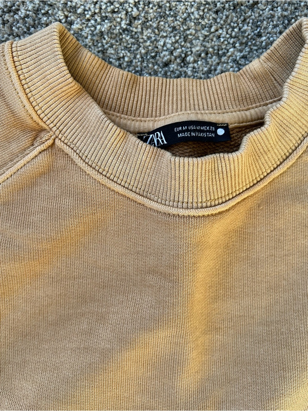 ZARA Medium Crewneck Sweatshirt in Mustard Yellow